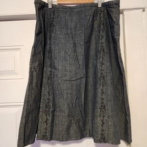 J.Jill flower embroidered skirt